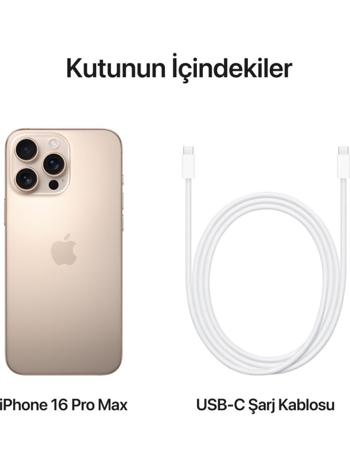 Apple iPhone 16 Pro Max Titanyum (Apple Türkiye Garantili) Çöl - 256GB