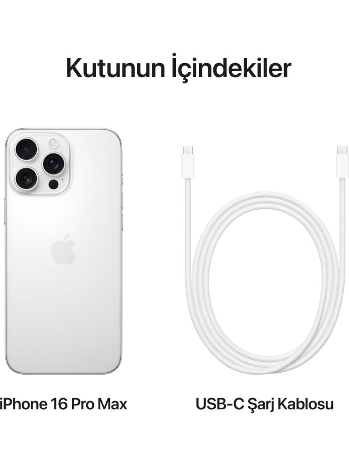 Apple iPhone 16 Pro Max Titanyum (Apple Türkiye Garantili) Beyaz - 256GB